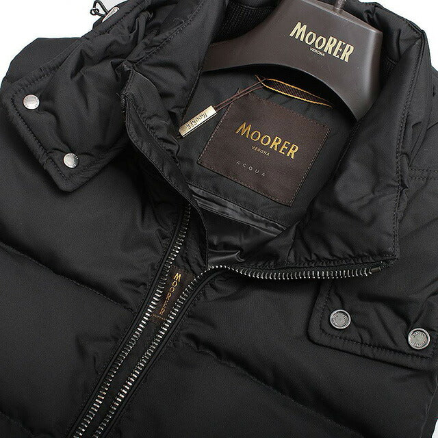 ムーレー MOORER FIRE-WK ダウンベスト MOUGI200307-FIRE-NERO-46 メンズ ブラック ダウンジャケット WQ00053158