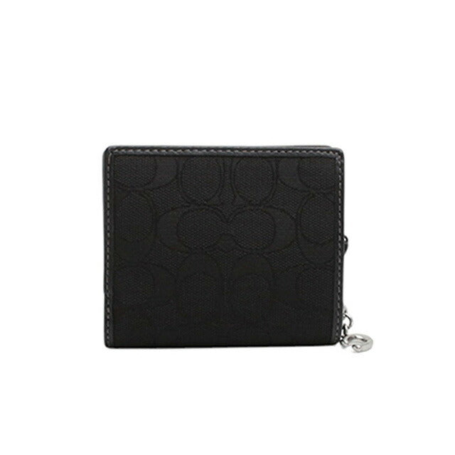 コーチ COACH SIGNATURE JACQUARD SNAP WALLET 二つ折り財布 CU401-SBKBK レディース ブラック WQ00053943