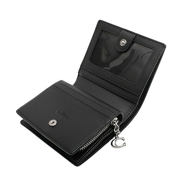 コーチ COACH SIGNATURE JACQUARD SNAP WALLET 二つ折り財布 CU401-SBKBK レディース ブラック WQ00053943