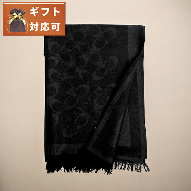 コーチ COACH マフラー ストール CO100562-001 レディース メンズ ブラック マフラー WQ00053956