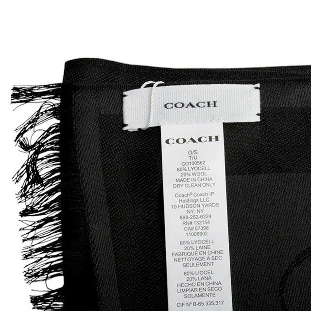 コーチ COACH マフラー ストール CO100562-001 レディース メンズ ブラック マフラー WQ00053956