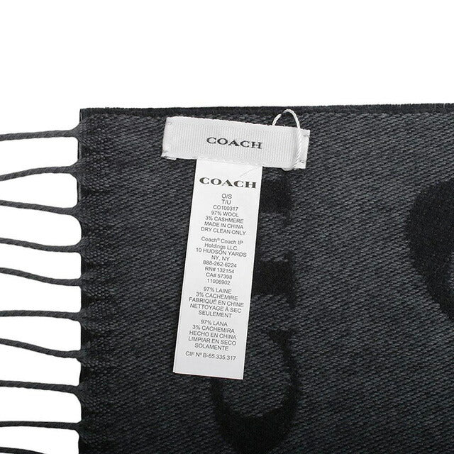 コーチ COACH マフラー ストール CO100317-001 レディース メンズ ブラック マフラー WQ00053960