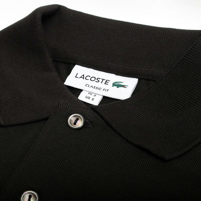 ラコステ LACOSTE ポロシャツ L1212-51-BLACK-031-S Classic Fit メンズ レディース ブラック ポロシャツ WQ00055082