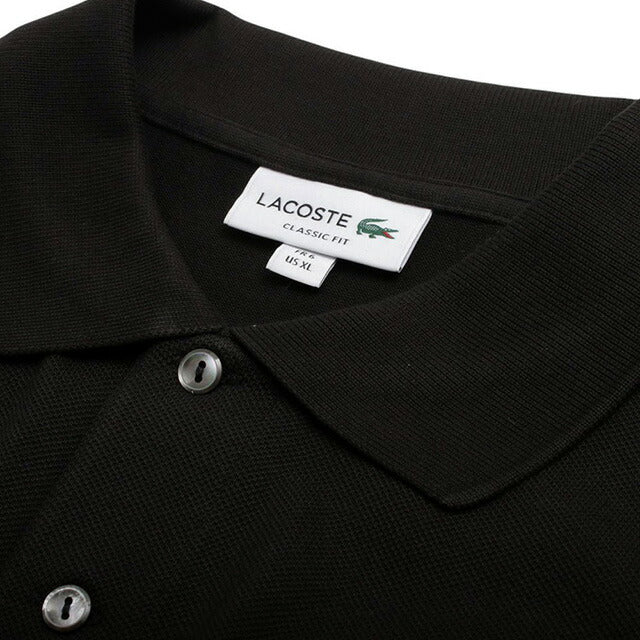 ラコステ LACOSTE ポロシャツ L1212-51-BLACK-031-XL Classic Fit メンズ レディース ブラック ポロシャツ WQ00055085