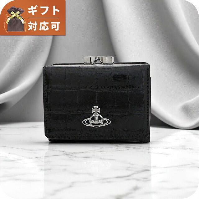 ヴィヴィアンウエストウッド VIVIENNE WESTWOOD SMALL FRAME WALLET 3つ折り財布 5115002NW-L0098-N401 レディース ブラック WQ00055133
