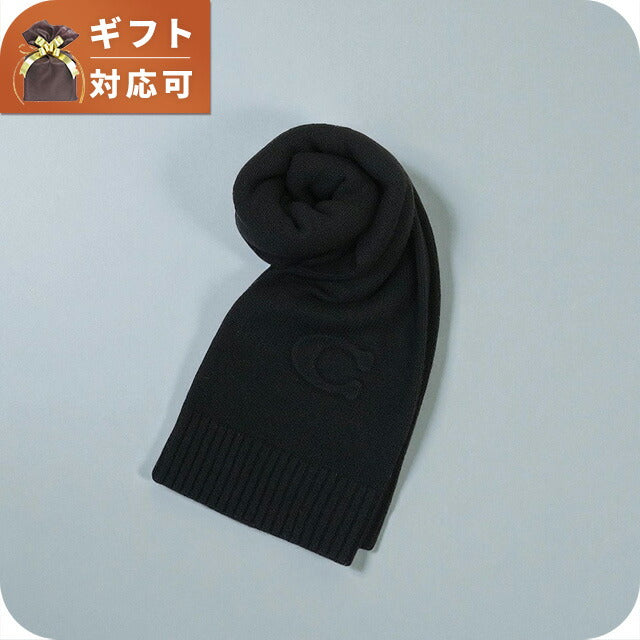 Coach COACH EMBOSSED KNIT MUFFLER Muffler CCL86-BLK Unisex Muffler WQ00056537