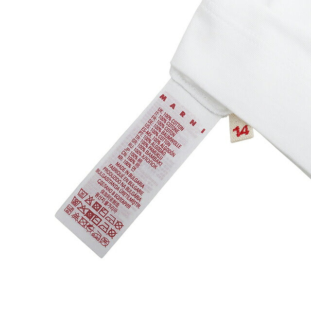マルニ MARNI Tシャツ ロゴ コットン クルーネックT マルニキッズ MT135U-M002MV-M00RF-0M100-14Y レディース ホワイト Tシャツ WQ00057333