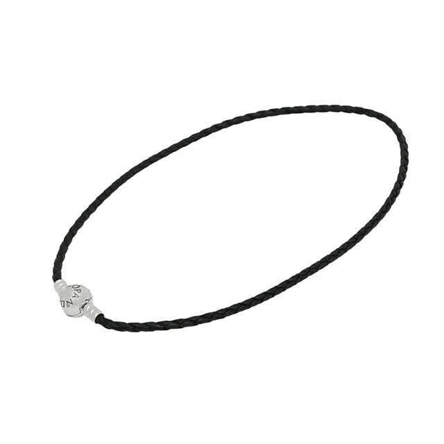 パンドラ PANDORA Moments Double Black Leather Bracelet ブレスレット 590745cbk-d2 ユニセックス ブラック WQ00057584