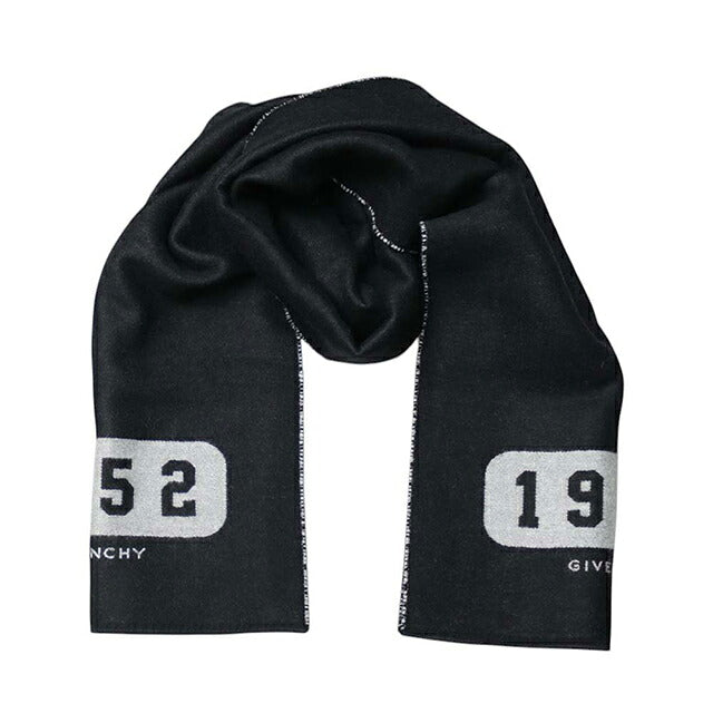 ジバンシィ GIVENCHY マフラー gv3518-j4968-1 ユニセックス ブラック×シルバーホワイト マフラー WQ00058387