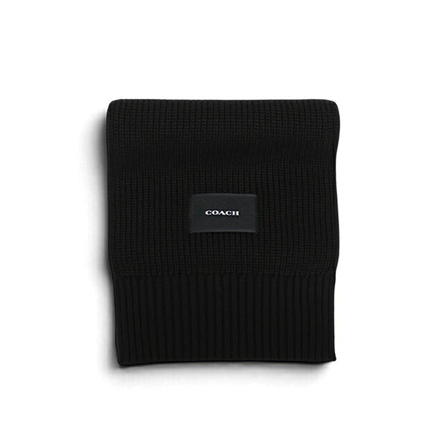 コーチ COACH WOVEN PATCH KNIT SCARF マフラー co100427-001 レディース BLACK マフラー WQ00058388
