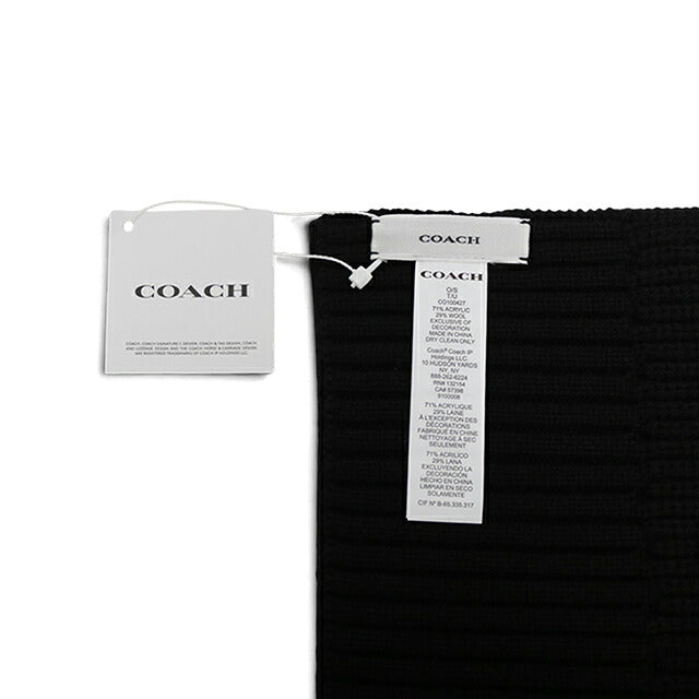コーチ COACH WOVEN PATCH KNIT SCARF マフラー co100427-001 レディース BLACK マフラー WQ00058388
