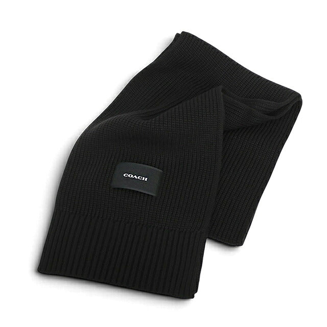 コーチ COACH WOVEN PATCH KNIT SCARF マフラー co100427-001 レディース BLACK マフラー WQ00058388