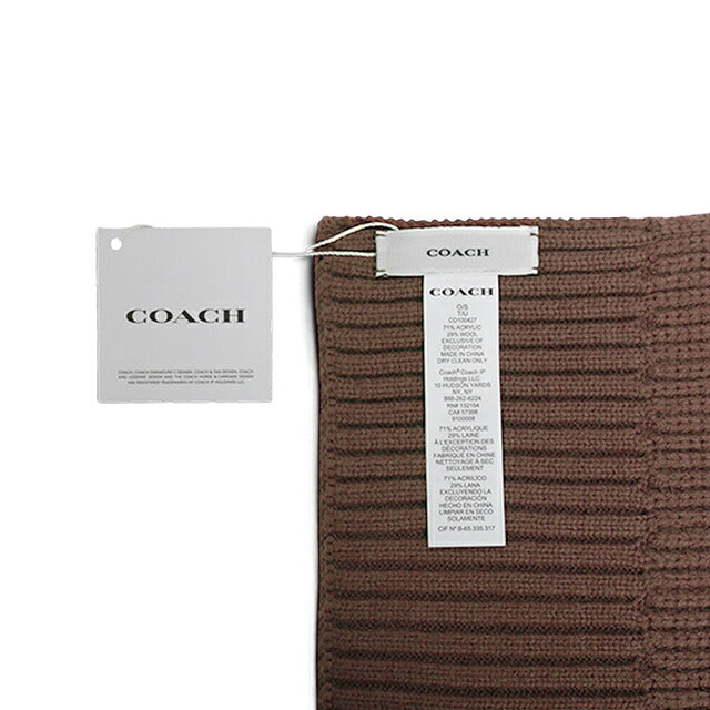 コーチ COACH WOVEN PATCH KNIT SCARF マフラー co100427-252 レディース DARK CAMEL マフラー WQ00058389