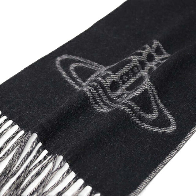 ヴィヴィアン ウエストウッド マフラー メンズ レディース ブランド Vivienne Westwood ロゴ W01MK-N402 BLACK WHITE ビビアン WQ00058484