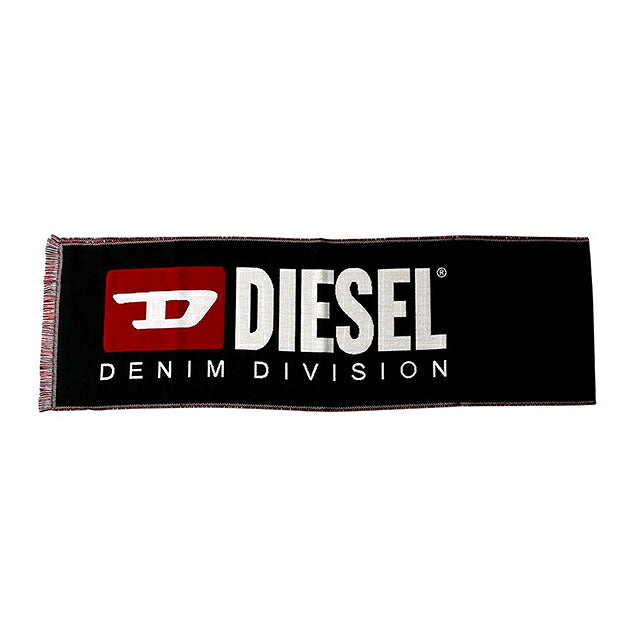 ディーゼル DIESEL S-DIV STOLE マフラー a21823-0ihcc-9xx ユニセックス ブラック×レッド マフラー WQ00058525