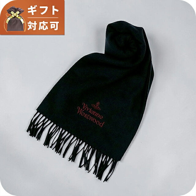 ヴィヴィアンウエストウッド VIVIENNE WESTWOOD マフラー 26-W00Q7-N401-BLACK レディースメンズブラック マフラー WQ00058563