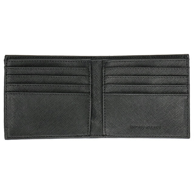 エンポリオ・アルマーニ 二つ折り財布 二折財布 メンズ ブランド EMPORIO ARMANI TUNISIA Y4R237-Y138E 81072 ブラック