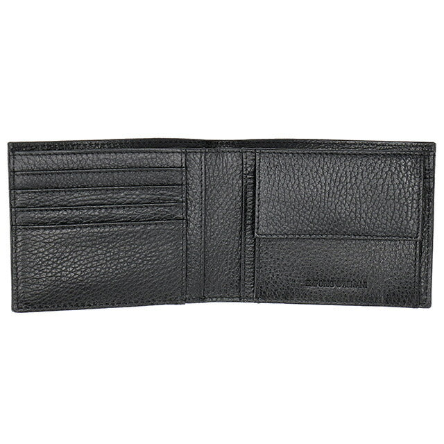 エンポリオ・アルマーニ 二つ折り財布 メンズ ブランド EMPORIO ARMANI Y4R378Y068E 80001 ブラック Y4R378Y068E-80001