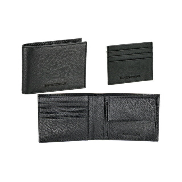 エンポリオ・アルマーニ 二つ折り財布 メンズ ブランド EMPORIO ARMANI Y4R378Y068E 80001 ブラック Y4R378Y068E-80001