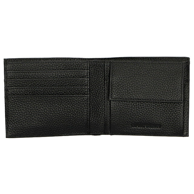 エンポリオ・アルマーニ 二つ折り財布 メンズ ブランド EMPORIO ARMANI YEM122Y142V 81072 ブラック YEM122Y142V-81072