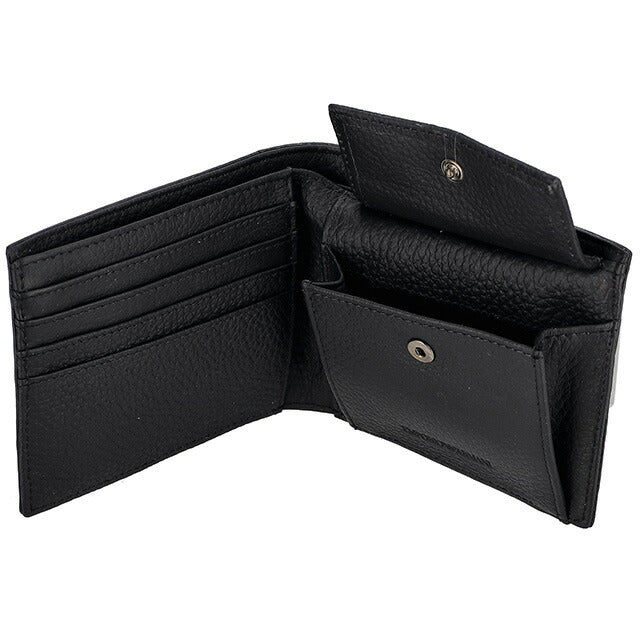 エンポリオ・アルマーニ 二つ折り財布 メンズ ブランド EMPORIO ARMANI YEM122YQ67I 80001 ブラック YEM122YQ67I-80001