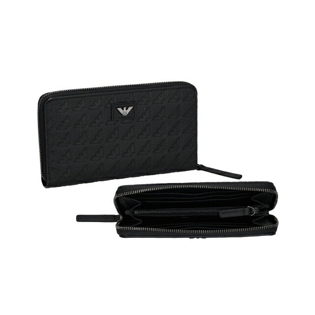 エンポリオ・アルマーニ 長財布 メンズ ブランド EMPORIO ARMANI YEME49YQ67I 80001 ブラック YEME49YQ67I-80001
