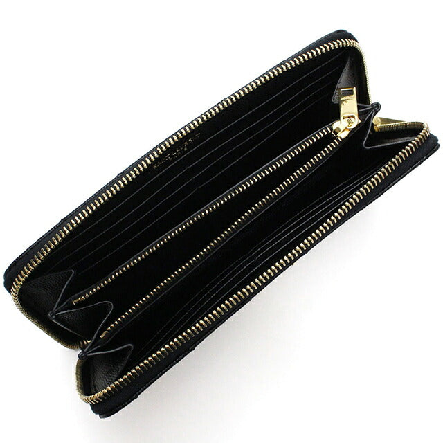 サンローラン 長財布ラウンドファスナー レディース ブランド SAINT LAURENT MONOGRAM MATELASSE レザー 358094 ブラック YSL358094011
