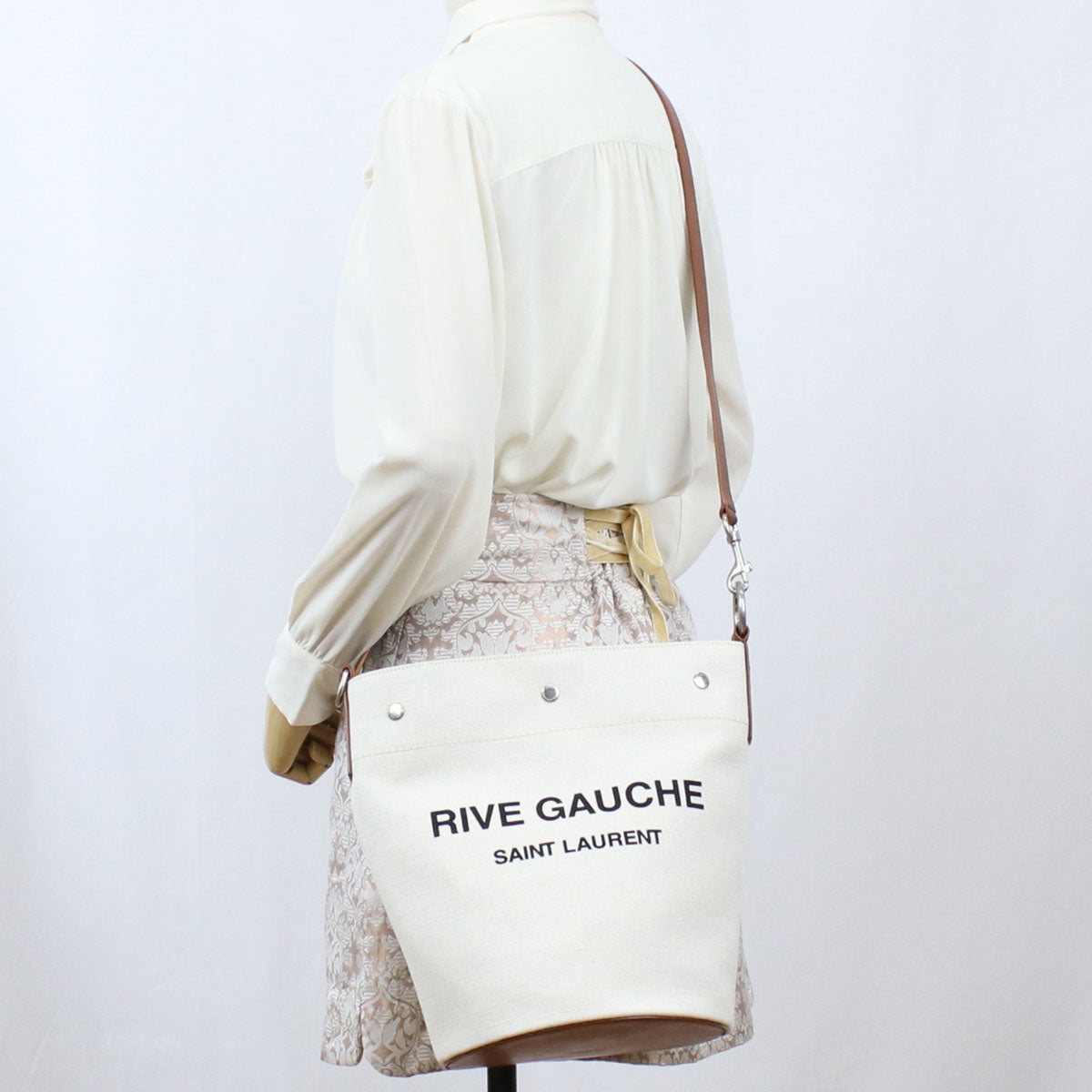 サンローラン 斜め掛けショルダーバッグ レディース リネン100% イタリア 669299 ホワイト系 バッグ YSL669299011