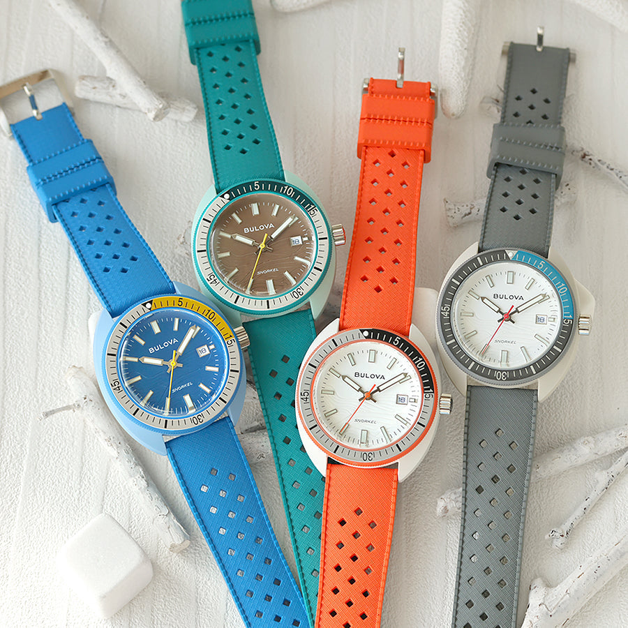 【ブローバ スノーケル】98B446W｜ハイブリッドセラミック×ウミガメ裏蓋×100m防水、オーシャングラフィアの遺伝子を受け継ぐレトロダイバーの新星