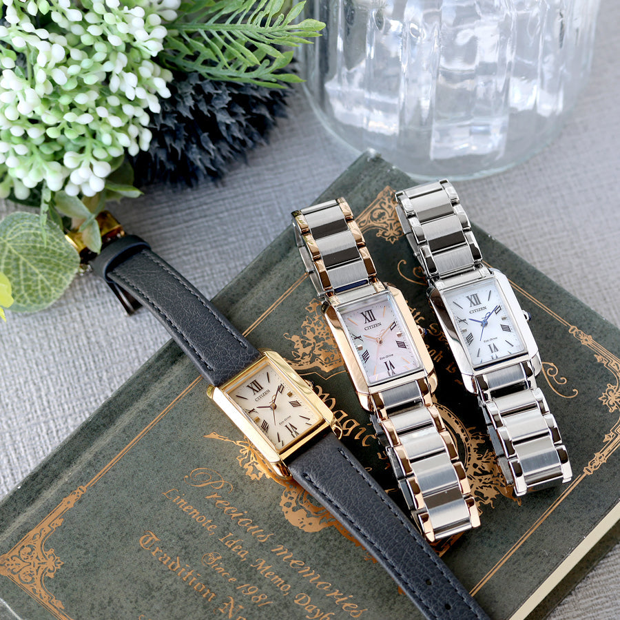 ✨岸辺の美しさを纏う✨CITIZEN L EW5620-55A 長角ケースで魅せる上品スタイル🌊