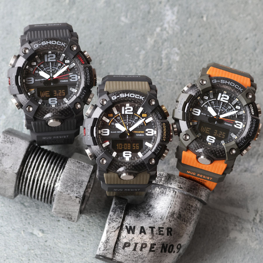 【G-SHOCK マッドマスター】GG-B100X-1A3DR｜カーボン×クワッドセンサー×Bluetooth、極限の大地を攻略するカーキグリーンが格好いい