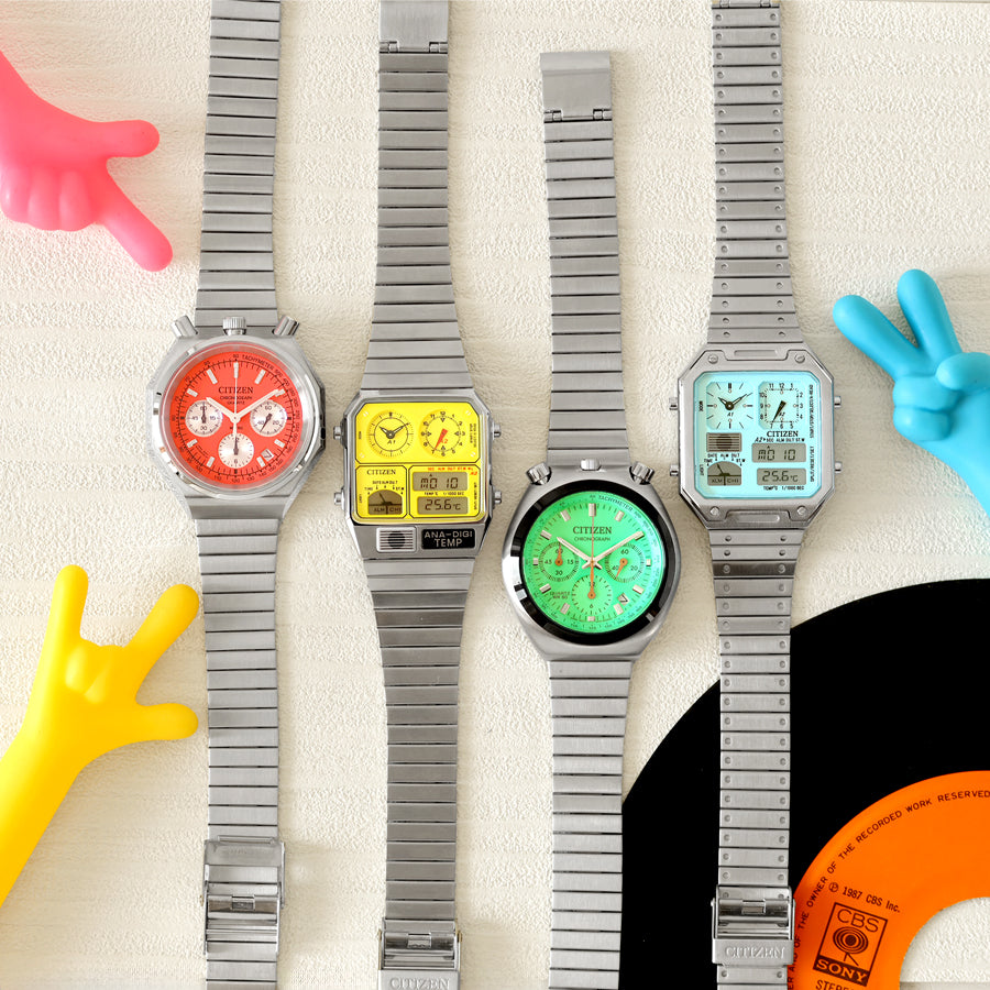 【数量限定500本】シチズン レコードレーベル JG2170-59Y｜弾けるイエローに詰まった ANA-DIGI TEMP の遊び心