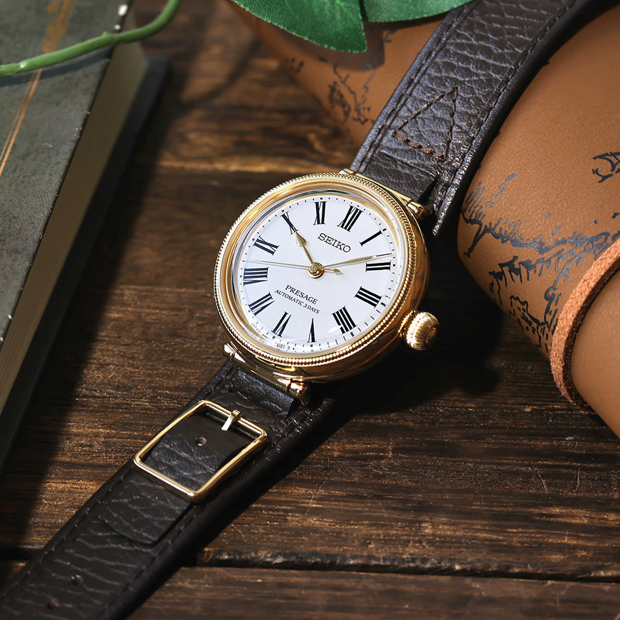 【セイコー創業145周年記念】プレザージュ SARX136 琺瑯ダイヤル 限定1,450本 ゴールドケース 自動巻き 日本製