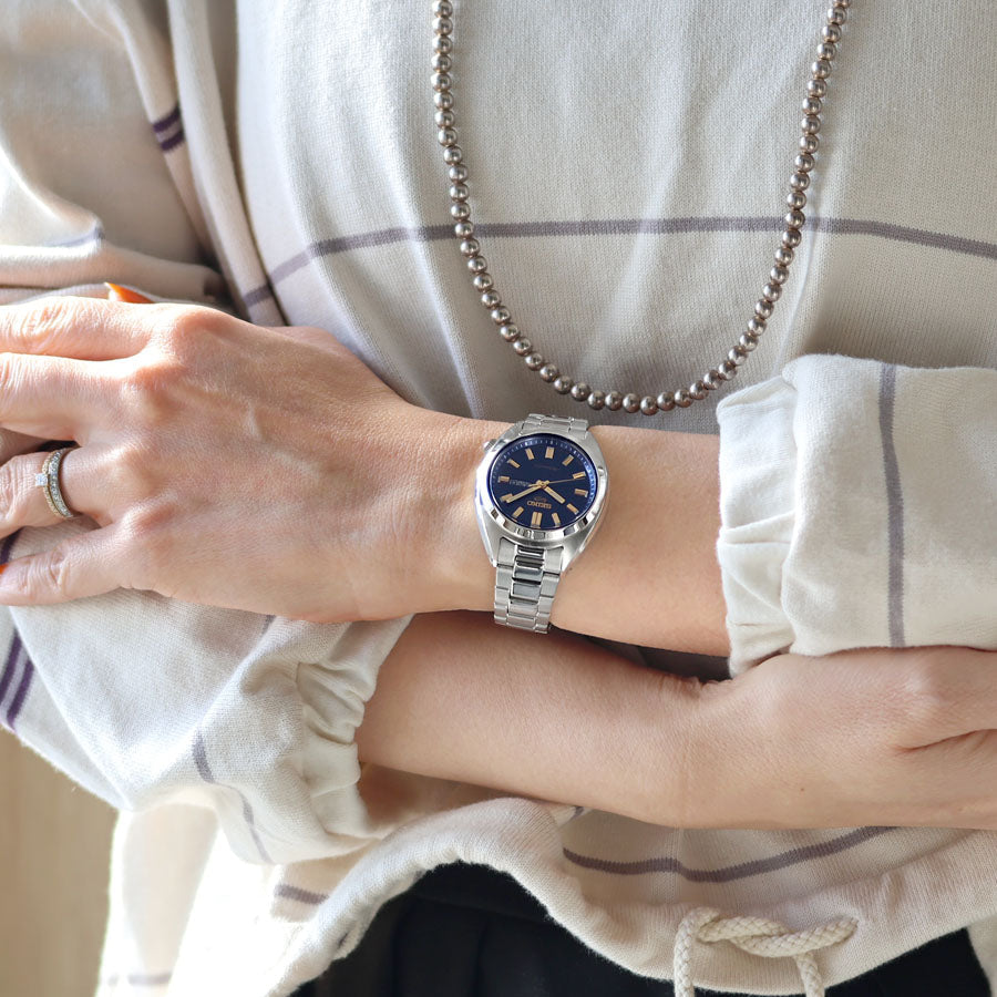 ✨💙 セイコー5スポーツ SNXS Series 32mm「へびたま」SRRA009 - ネイビー×ゴールドで彩る大人の華奢時計