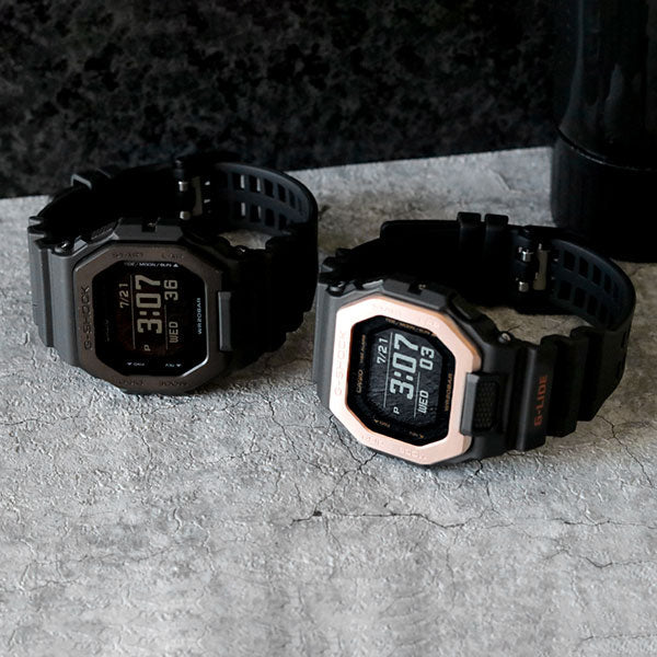 G-SHOCKのスポーツラインG-LIDEからスマートフォン連携機能を搭載したGBX-100のナイトサーフィンをイメージしたカラー🏄🌞