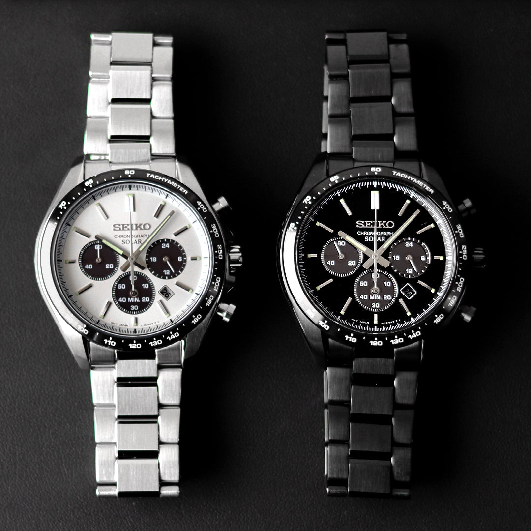 スーパークリアコーティングを施した、質感の高い王道デザインのソーラークロノグラフが登場✨⌚