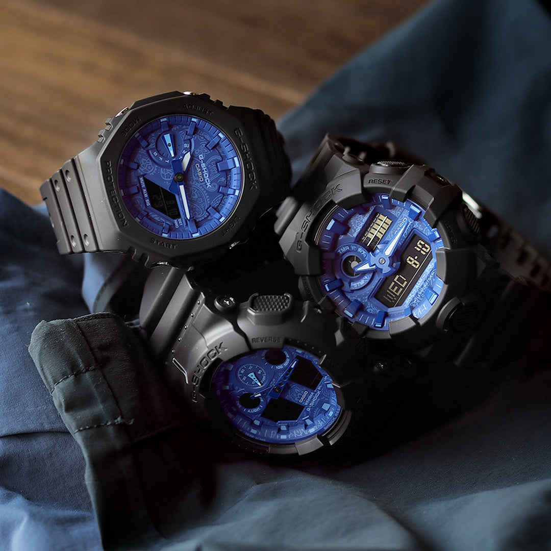 タフネスを追求し進化を続けるG-SHOCKから、ペイズリー柄をあしらったBLUE PAISLEYシリーズです⌚🌟