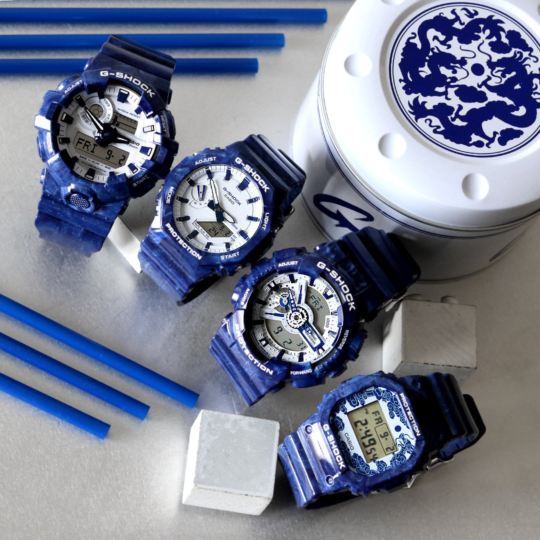 タフネスを追求し進化を続けるG-SHOCKから、青花※をデザインに落とし込んだモデルです✨⌚