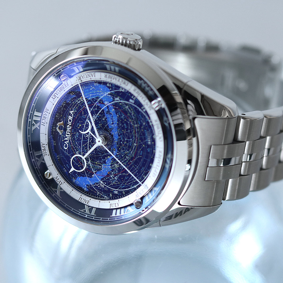 北緯35度の空に見える恒星や星雲・星団をリアルタイムに文字板上で緻密に表現⌚💫