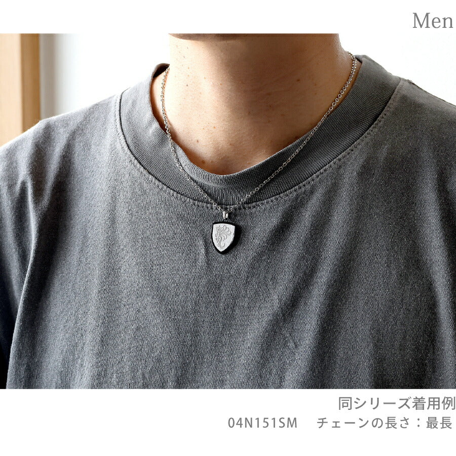 ライオンハート ネックレス メンズ ブランド LION HEART 動物 04N151SM シルバー ブラック アクセサリー 04N151SM