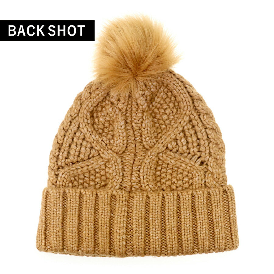 アグ ニット帽 メンズ レディース ブランド UGG CABLE BEANIE WITH POM ロゴ 100819 Chestnut 帽子 100819-CHE