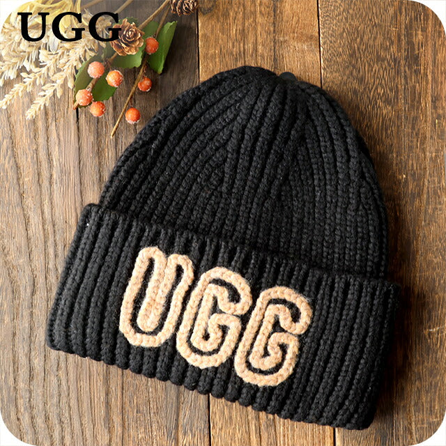 新品未使用 UGG ニット帽 BLACK UGG（アグ） ニット帽 102345 レディース メンズ ブランド チャンキー