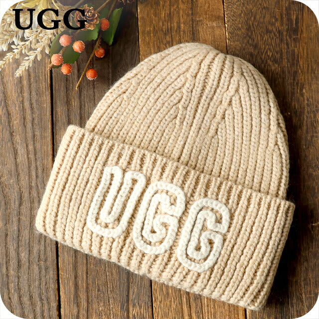 アグ ニット帽 メンズ レディース ブランド UGG CHUNKY CRAFTED RIB BEANIE ロゴ 102345 White pepper 帽子 102345-WHPR