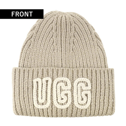 アグ ニット帽 メンズ レディース ブランド UGG CHUNKY CRAFTED RIB BEANIE ロゴ 102345 White pepper 帽子 102345-WHPR