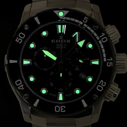 エドックス クロノオフショア1 CO-1 クオーツ 腕時計 ブランド メンズ チタン クロノグラフ EDOX 10242-TINM-GIDNO アナログ ブラック 黒 10242-TINM-GIDNO