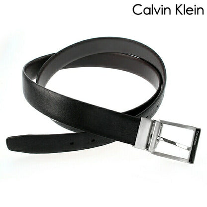 カルバンクライン ベルト メンズ ブランド Leather 革 レザー リバーシブル 11CK010021 表:ブラック 裏:ダークブラウン 小物 11CK010021