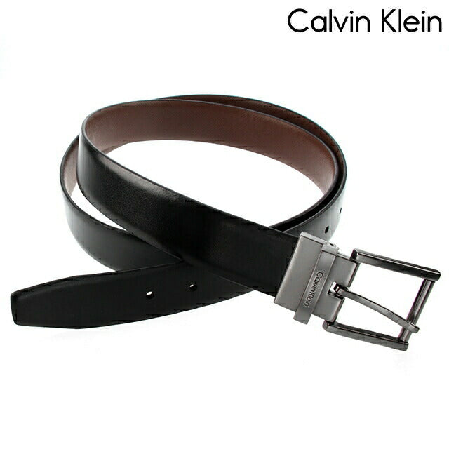 カルバンクライン ベルト メンズ ブランド Leather 革 レザー リバーシブル 11CK010024 表:ブラック 裏:ブラウン 小物 11CK010024