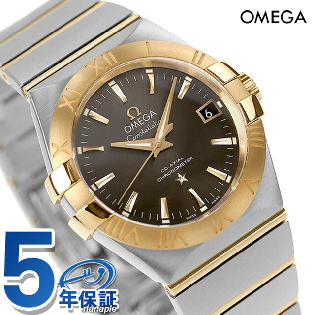 オメガ コンステレーション 34mm 自動巻き 機械式 腕時計 ブランド メンズ OMEGA 123.20.35.20.06.001 アナログ グレー イエローゴールド スイス製 123-20-35-20-06-001