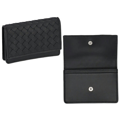 ボッテガ・ヴェネタ 名刺入れ メンズ レディース ブランド BOTTEGA VENETA イントレチャート レザー 133945 V3UN1 8803 ブラック 133945-V3UN1-8803