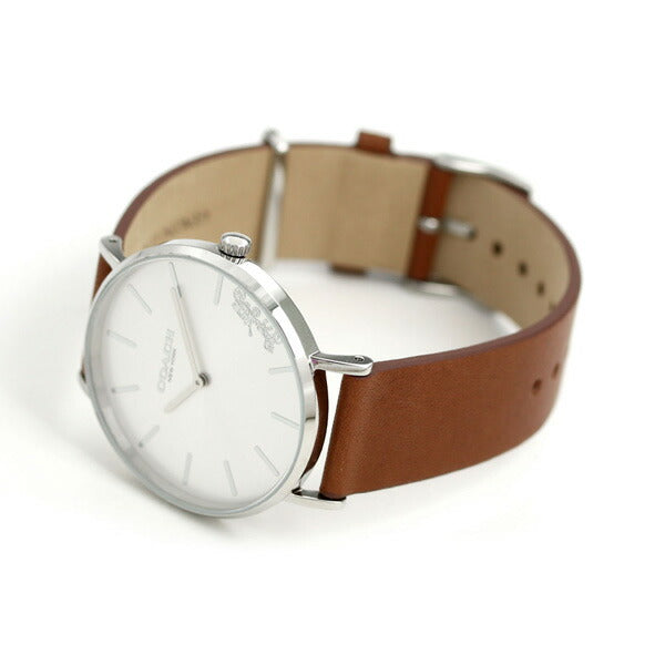訳あり お値引き コーチ 腕時計 PERRY ブラウン レザー 14503120 コーチ COACH 時計 レディース 36mm シルバー ブラウン 革ベルト